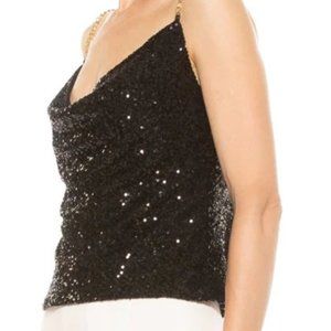 Listicle Stormi Cowl Neck Camisole Black Tank Top